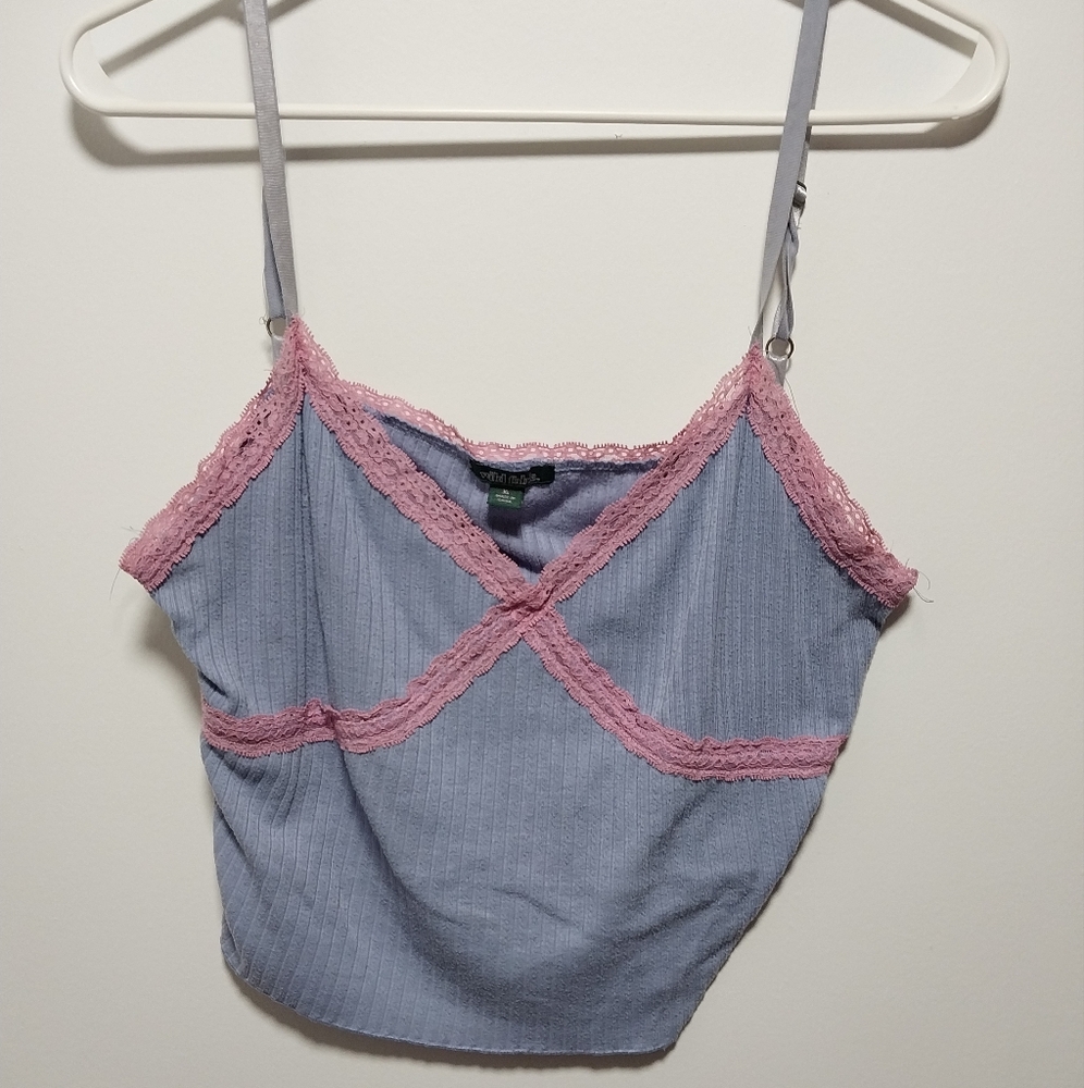 Purple and Pink Lace Trim Cami Top